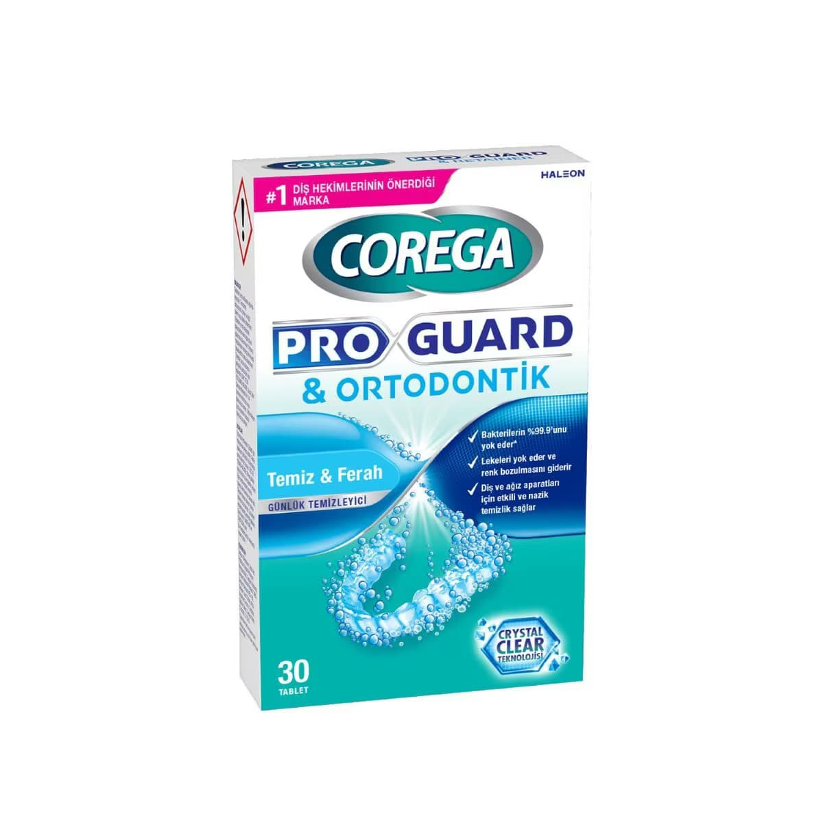 Corega Proguard & Ortodontik Protez Temizleyici Tablet 30’lu