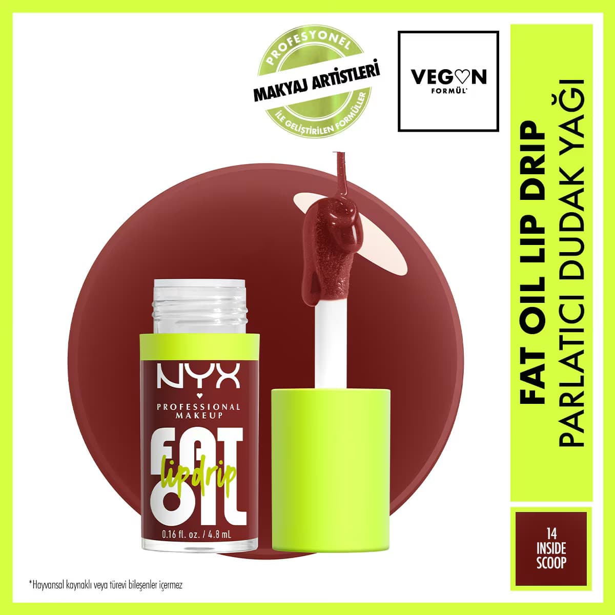 Nyx Professional Makeup Fat Oil Lip Drip Parlatıcı Dudak Yağı Inside Scoop