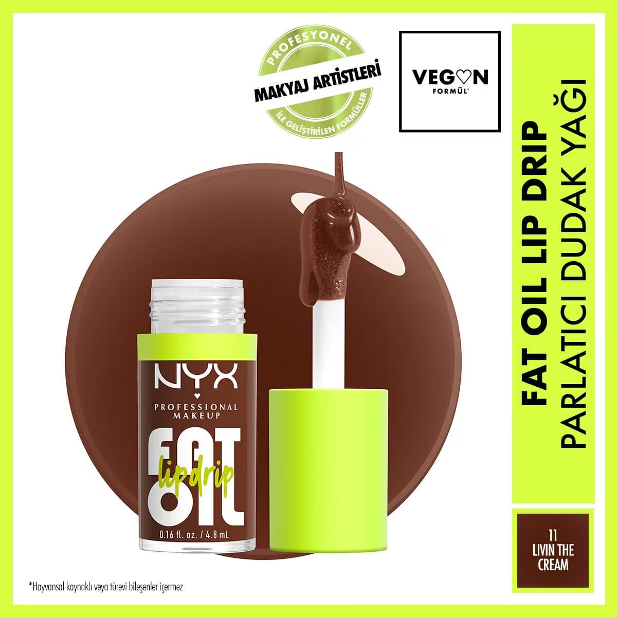 Nyx Professional Makeup Fat Oil Lip Drip Parlatıcı Dudak Yağı Livin' The Cream