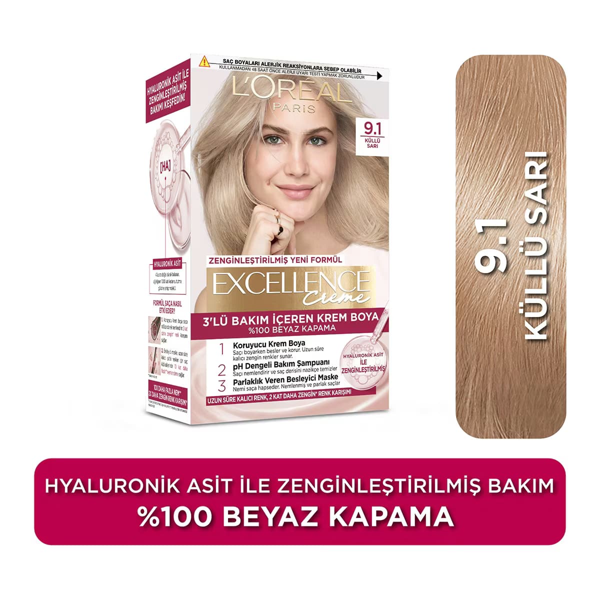 L'Oreal Paris Excellence Sarı Küllü Saç Boyası 9.1