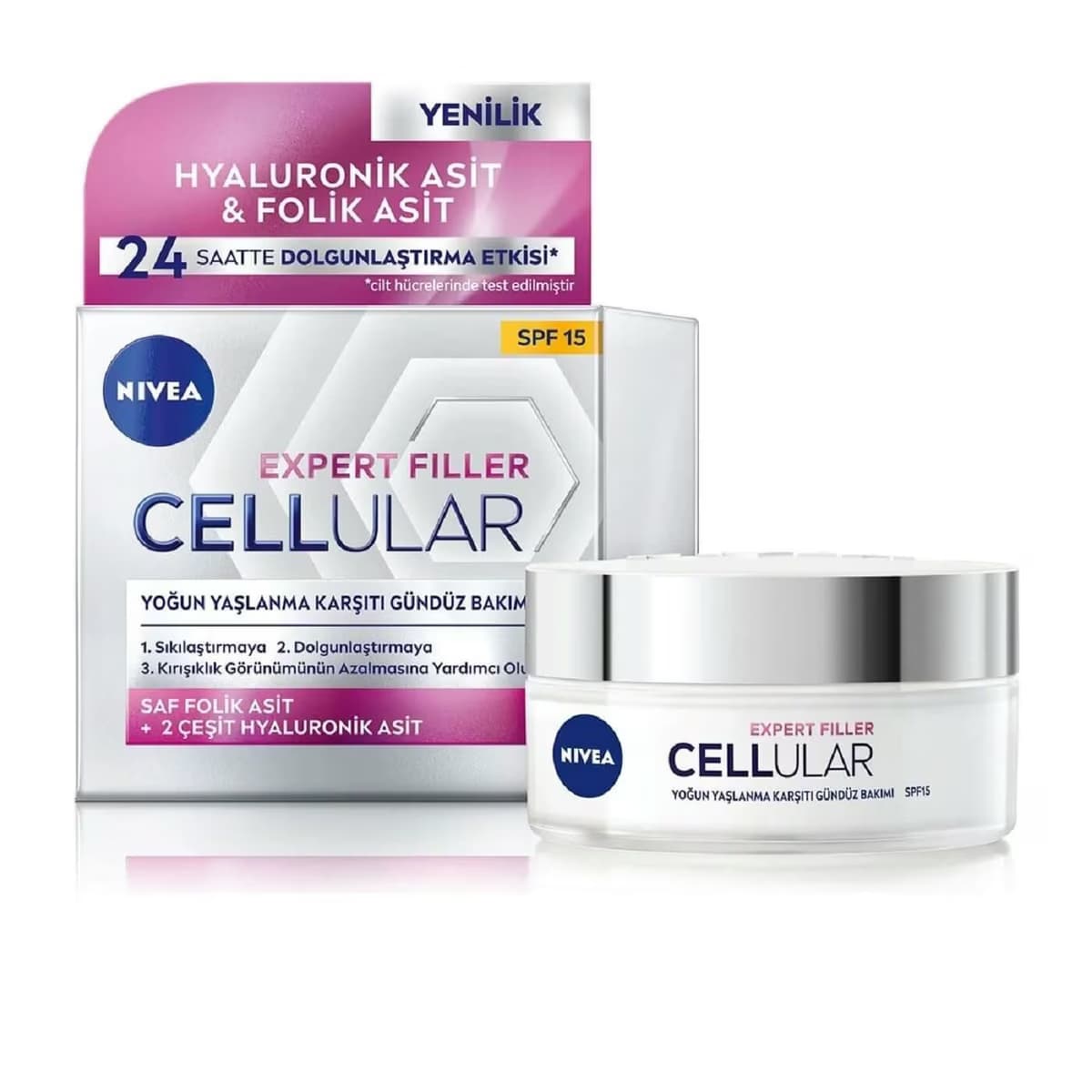 Nivea Cellular Expert Filler Yoğun Yaşlanma Karşıtı Gündüz Bakım Yüz Kremi SPF15 50 ml