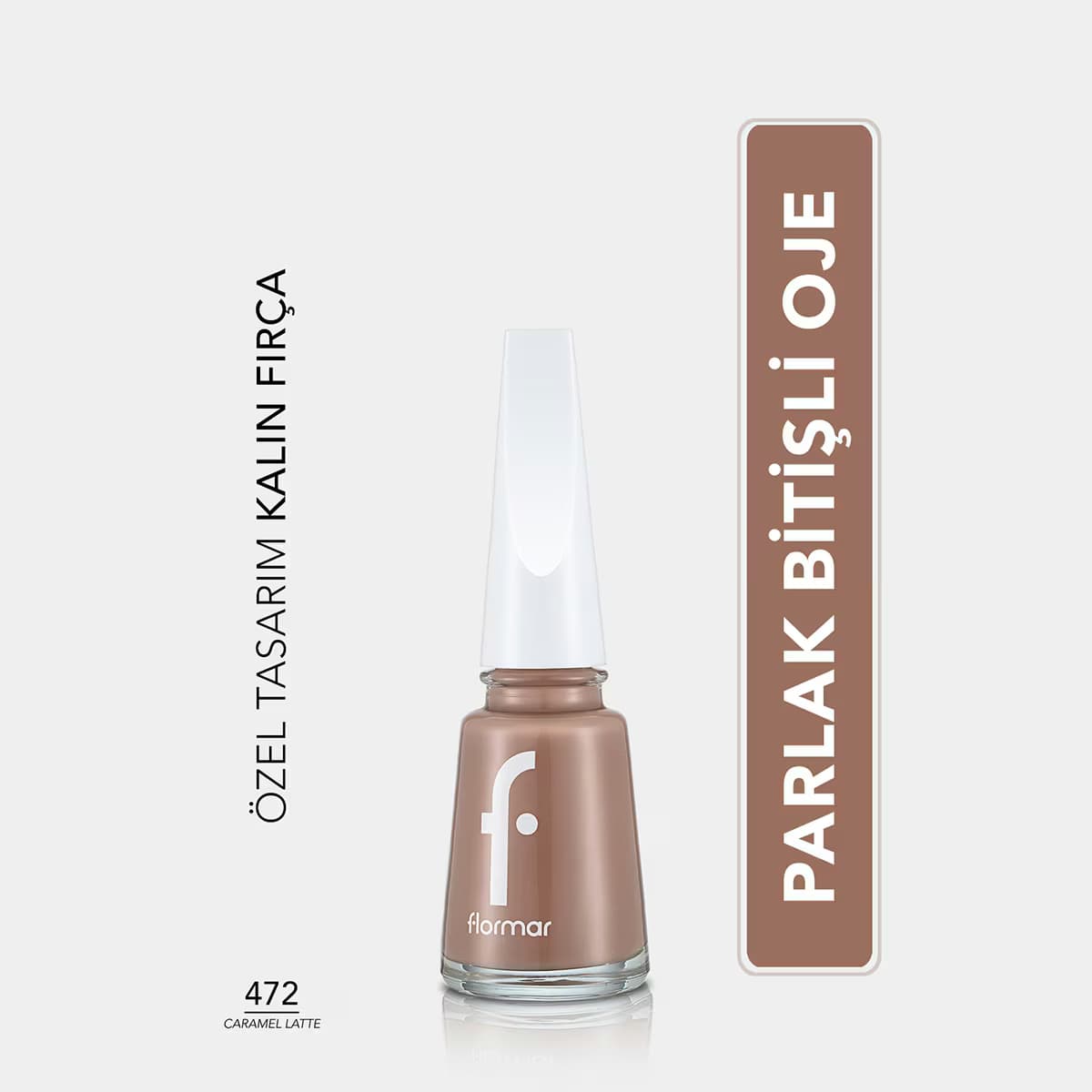Flormar Nail Enamel Yoğun Pigmentli Parlak Oje No: 472 Caramel Latte