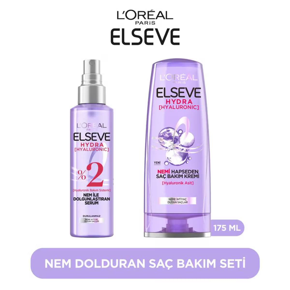 Elseve Hydra Saç Serumu 150 ml + Hydra Saç Kremi 175 ml Set