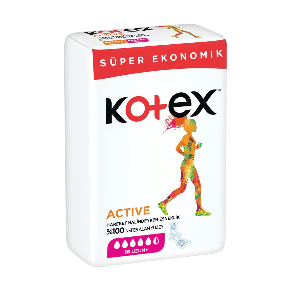 Kotex Active Quadro Uzun 16