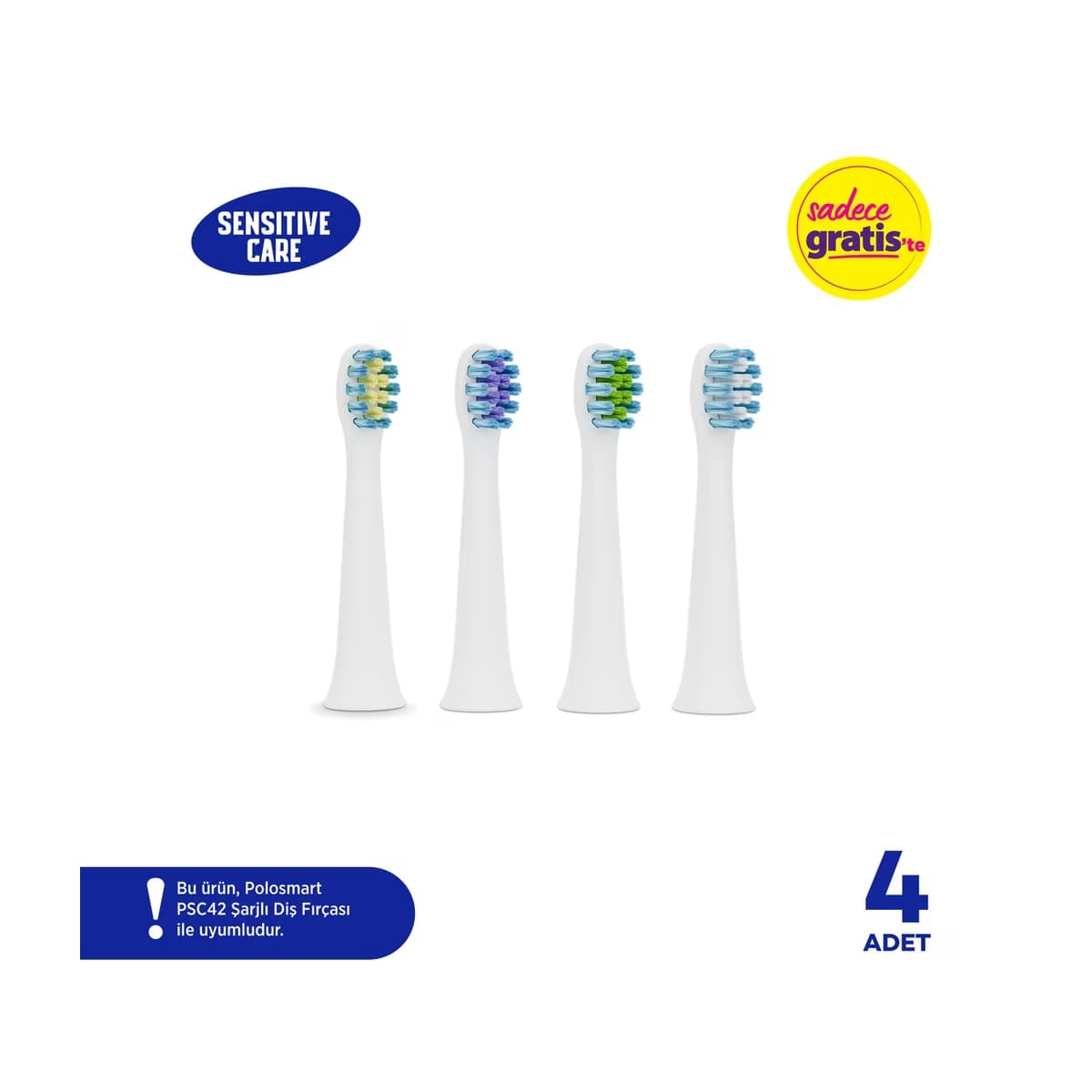 Polosmart Diş Fırçası Yedek Başlığı 4'lü - Gratis