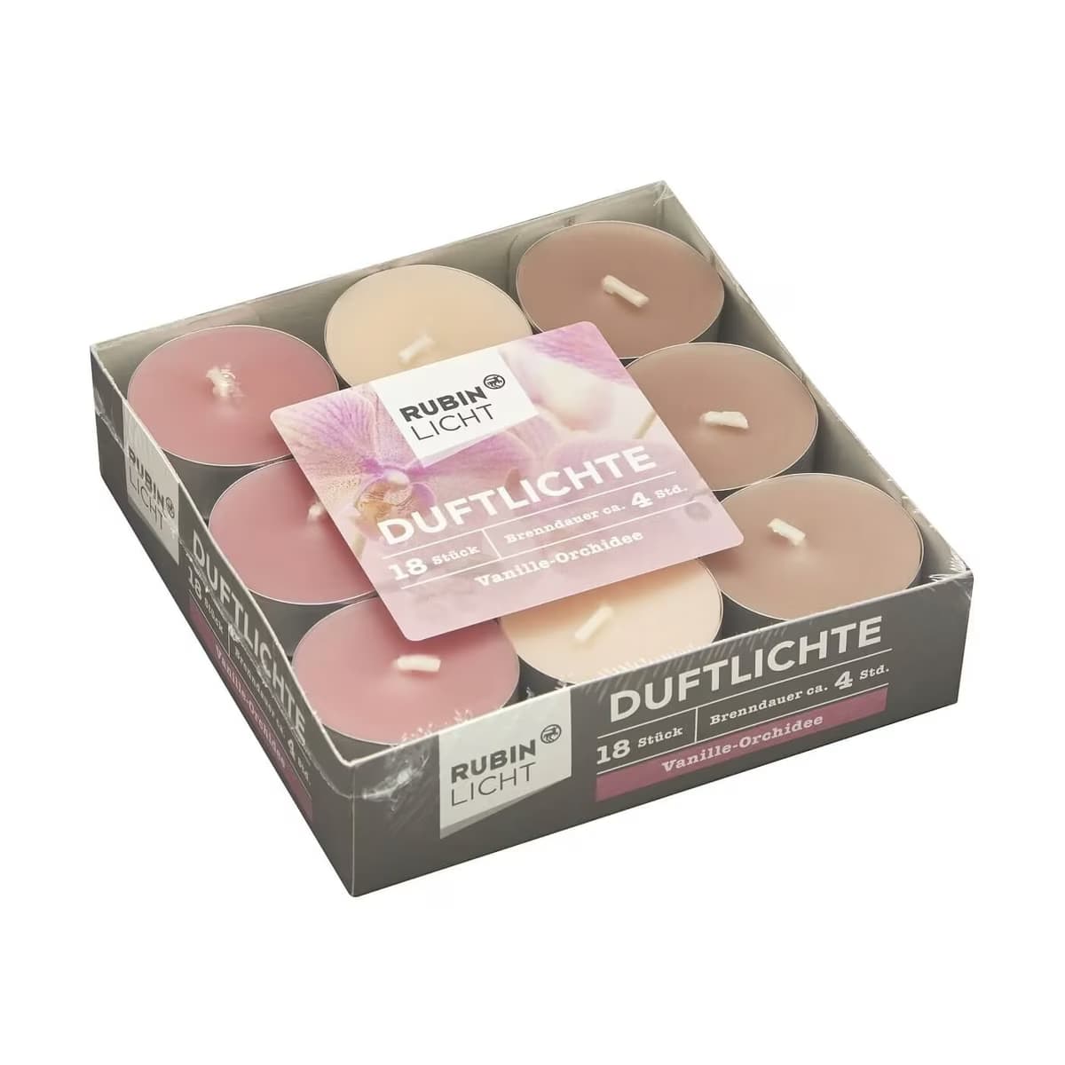 Rubin Licht Tealight Mum Vanilya Orkide, 18'li