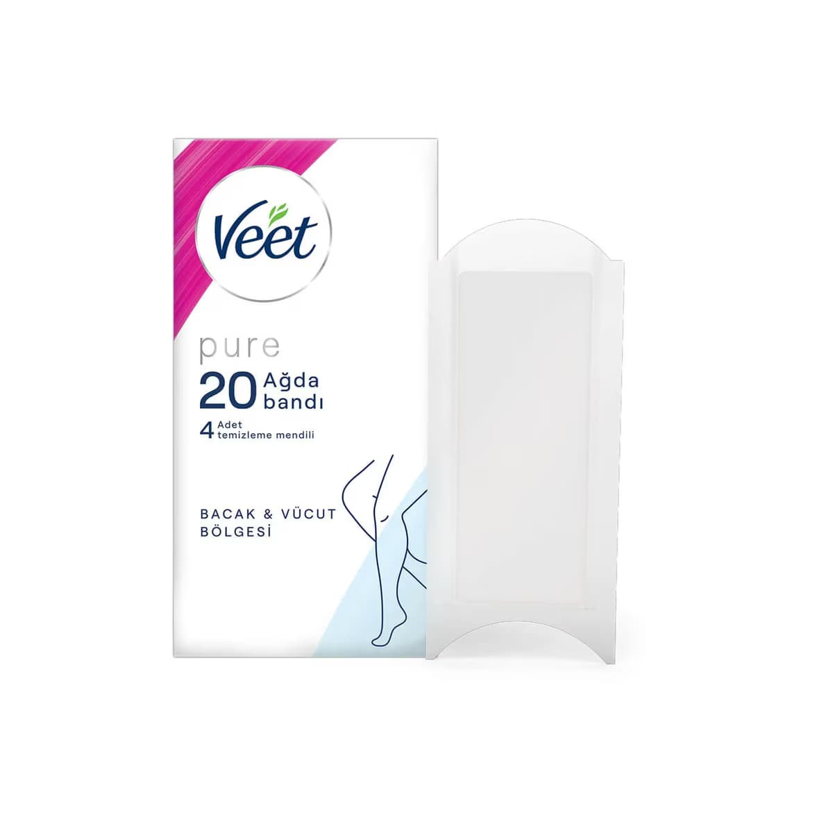 Veet Pure Ağda Bandı Bacak&Vücut 20'li