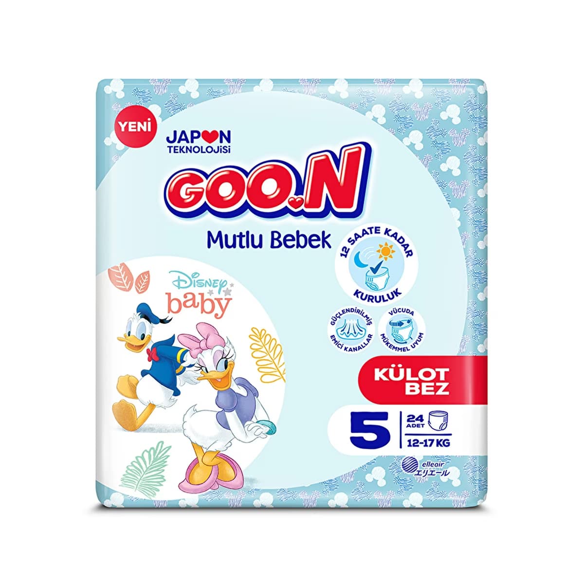 Goon Mutlu Bebek 5 Numara Külot Bebek Bezi 24 Adet (12 Saat Kuruluk) - Gratis
