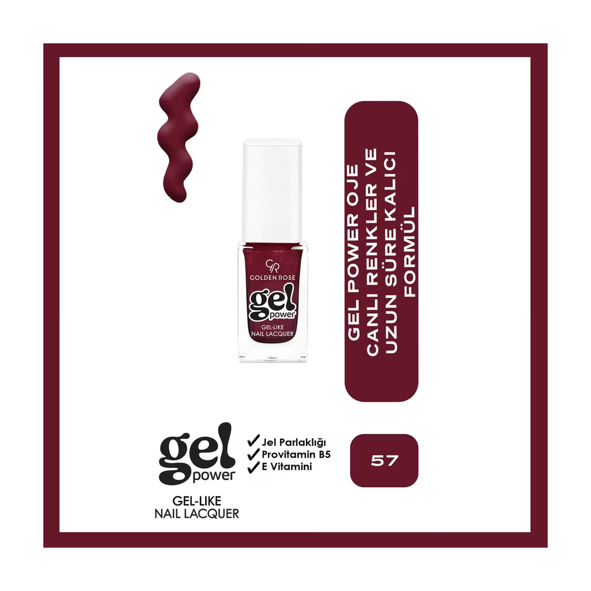 Golden Rose Power Gel Like Nail Oje No: 57 - Gratis
