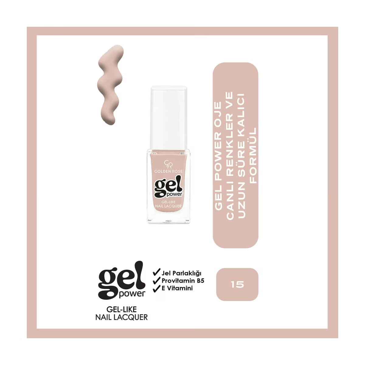 Golden Rose Power Gel Like Nail Oje No: 15 - Gratis