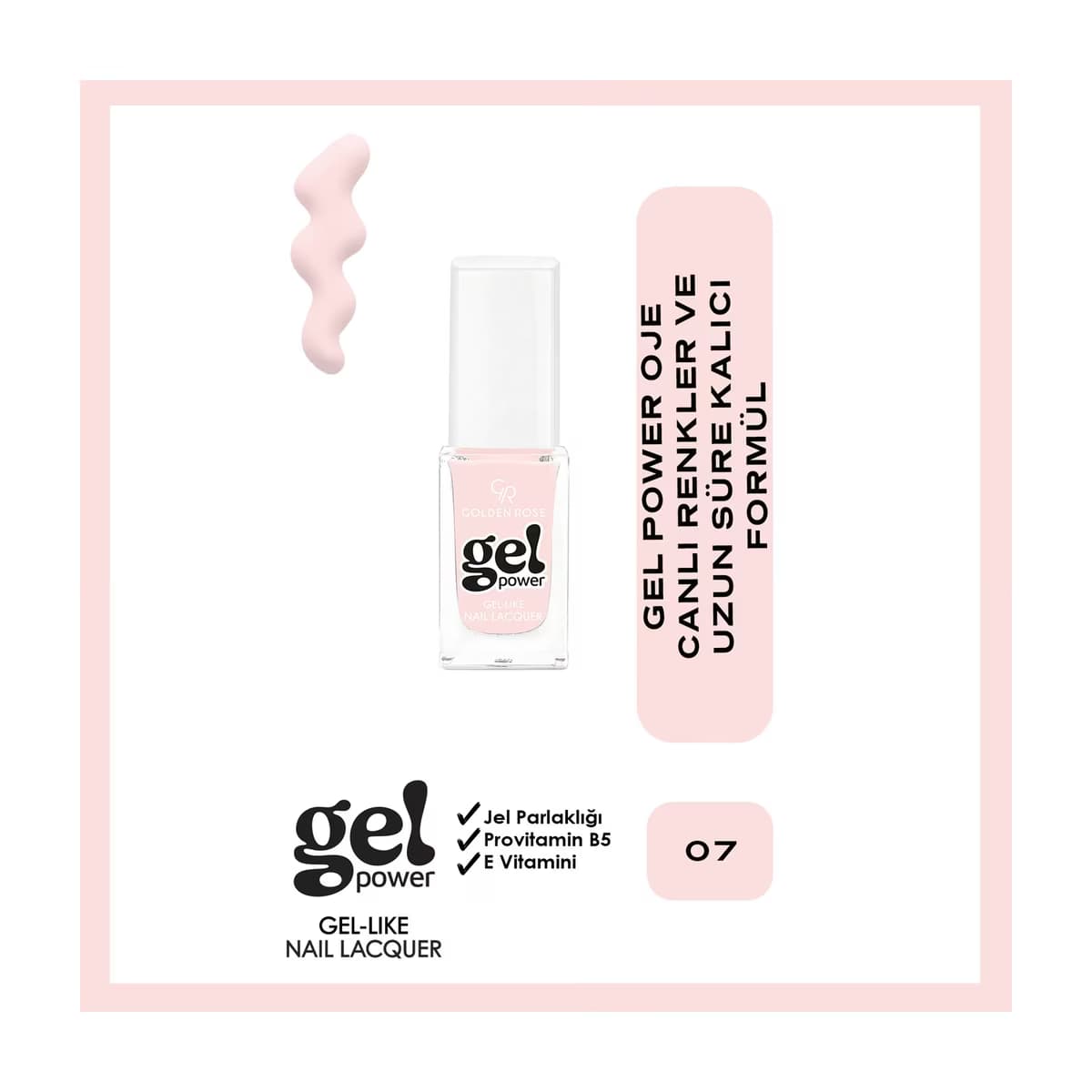 Golden Rose Power Gel Like Nail Oje No: 07 - Gratis
