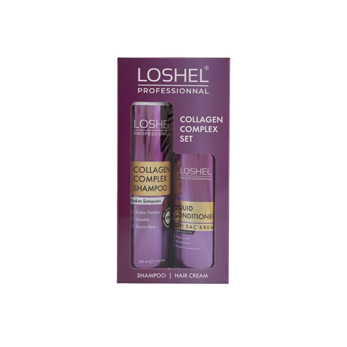 Loshel Collagen Complex Şampuan 250 ml + Sıvı Saç Kremi 200 ml - Gratis