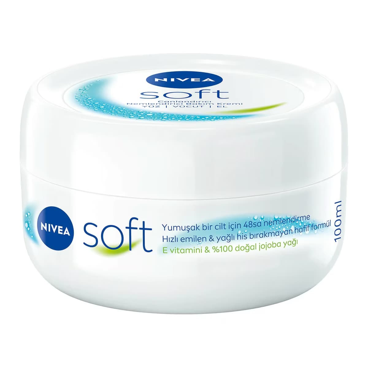 Nivea Soft Nemlendirici Vücut Bakım Kremi 100 ml, Yağlı His Bırakmaz