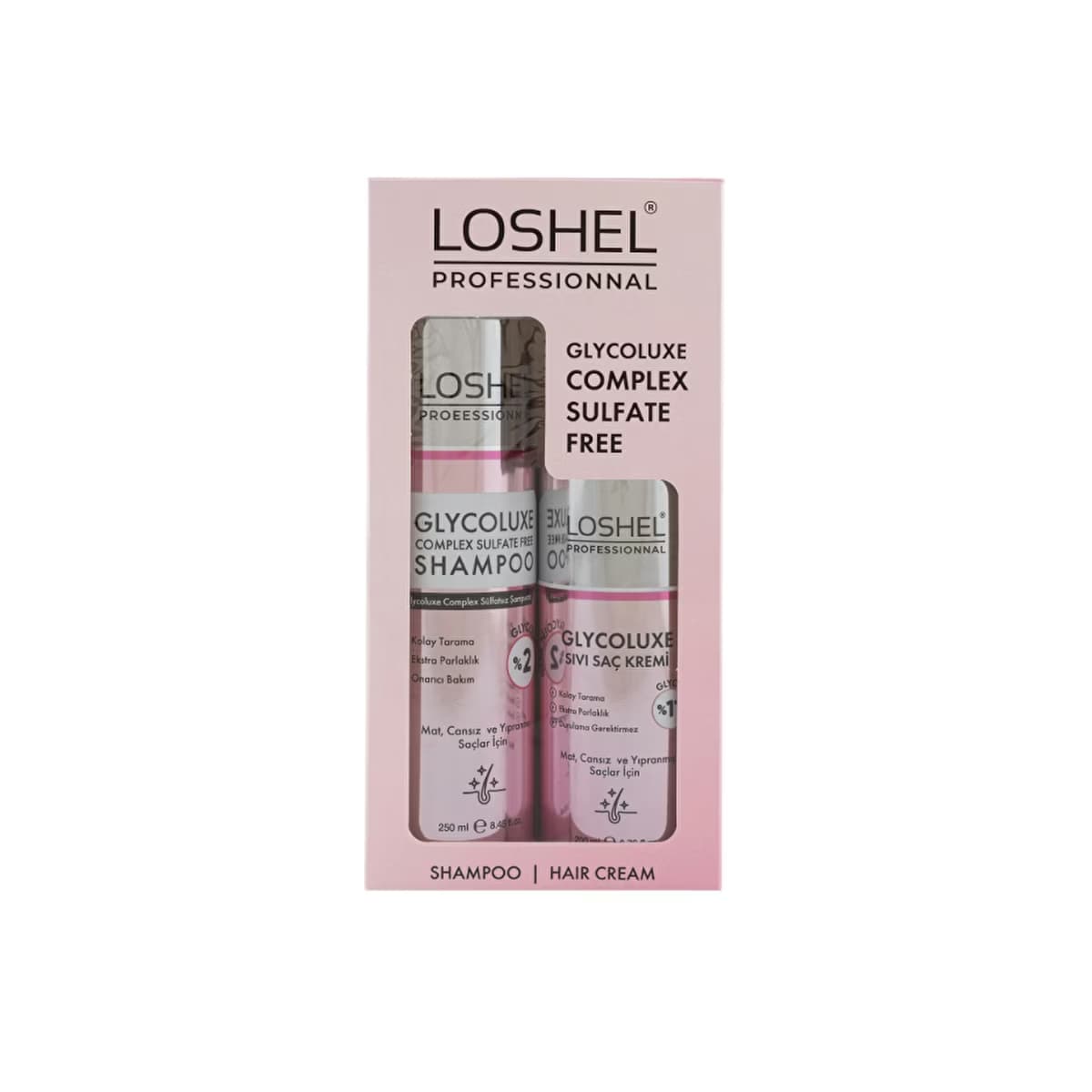 Loshel Glycoluxe Complex Şampuan 250 ml + Sıvı Saç Kremi 200 ml - Gratis