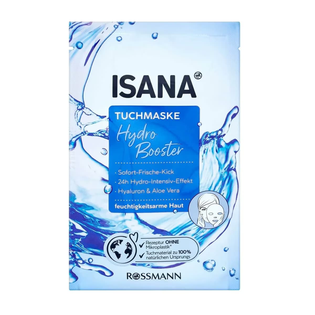 Isana Hydro Booster Kağıt Yüz Maskesi, Nemsiz Cilt Tekli