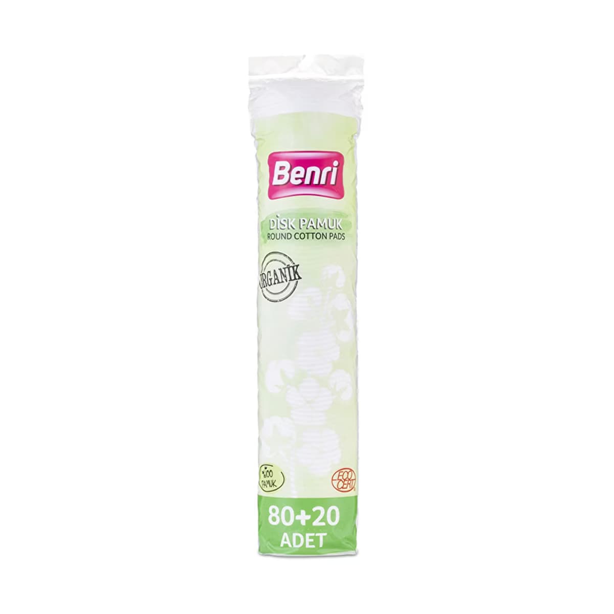 Benri Organik Makyaj Temizleme Pamuğu 80+20 Adet
