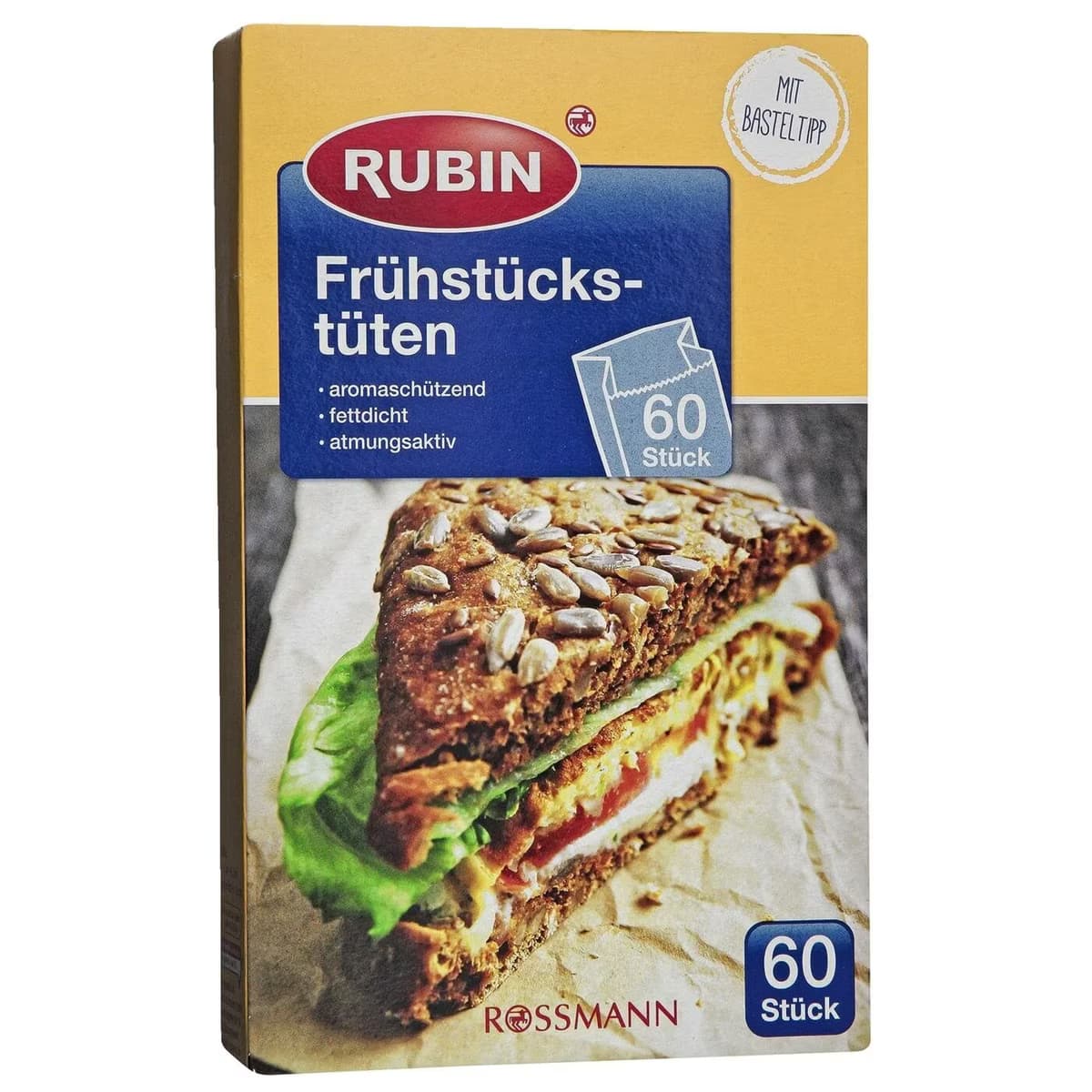 Rubin Sandviç Poşeti - Kağıt 12.5 cm + 6.5 cm (körük) x 20 cm , 60 Adet