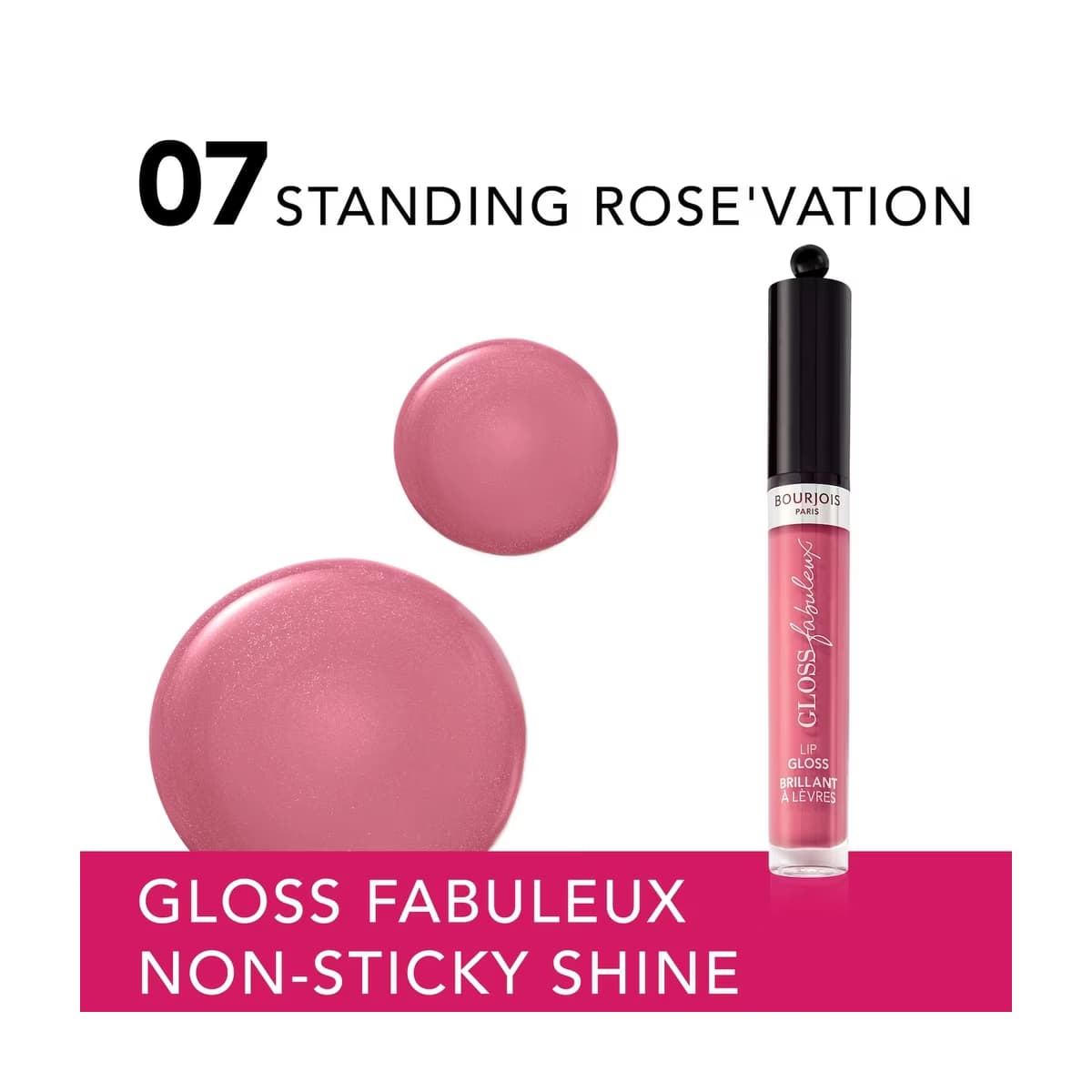 Bourjois Gloss Fabuleux Non-Sticky Shine Dudak Parlatıcısı 07 Standing Rose'vation