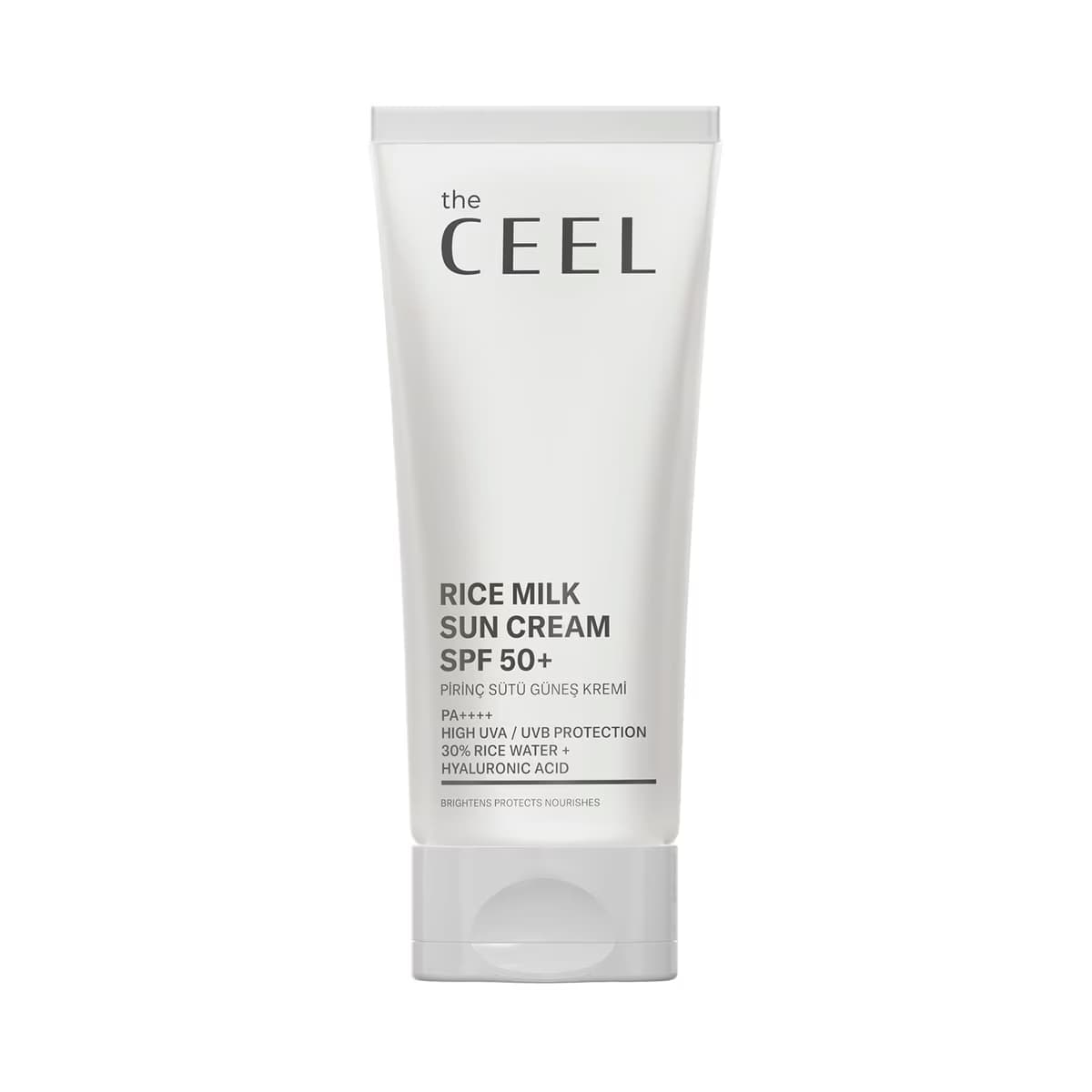 The Ceel Pirinç Sütü Nemlendirici Aydınlatıcı ve Leke Karşıtı Ton Eşitleyici 50+SPF Yüz Güneş Kremi 50 ml