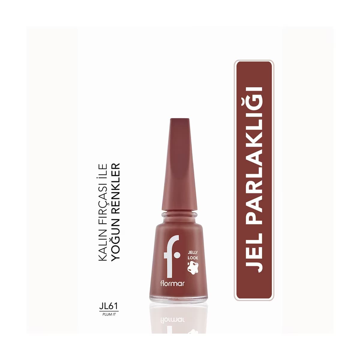 Flormar Jelly Look Yoğun Pigmentli ve Jel Görünümlü Oje JL61 Plum It Up