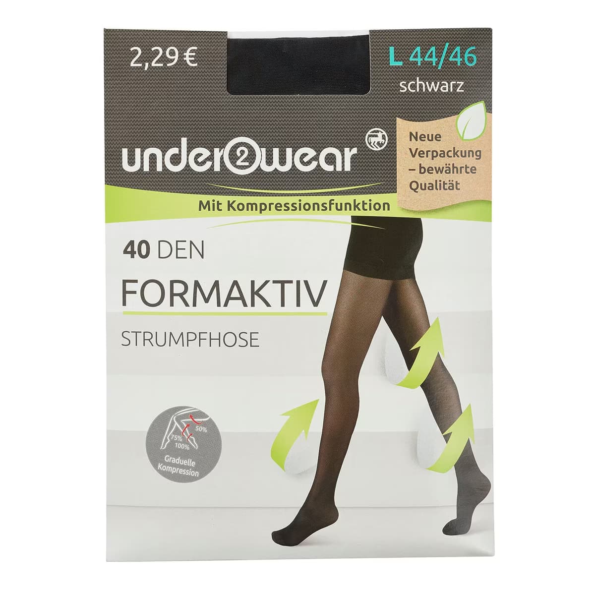 Underwear Destekli Külotlu İnce Çorap 40 den, Siyah 44/46 Beden