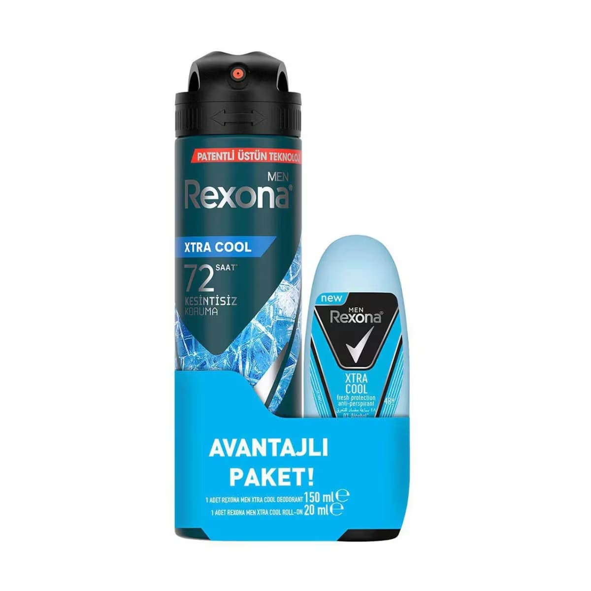 Rexona Extra Cool Deodorant 150 ml ve Mini Roll on 20 ml