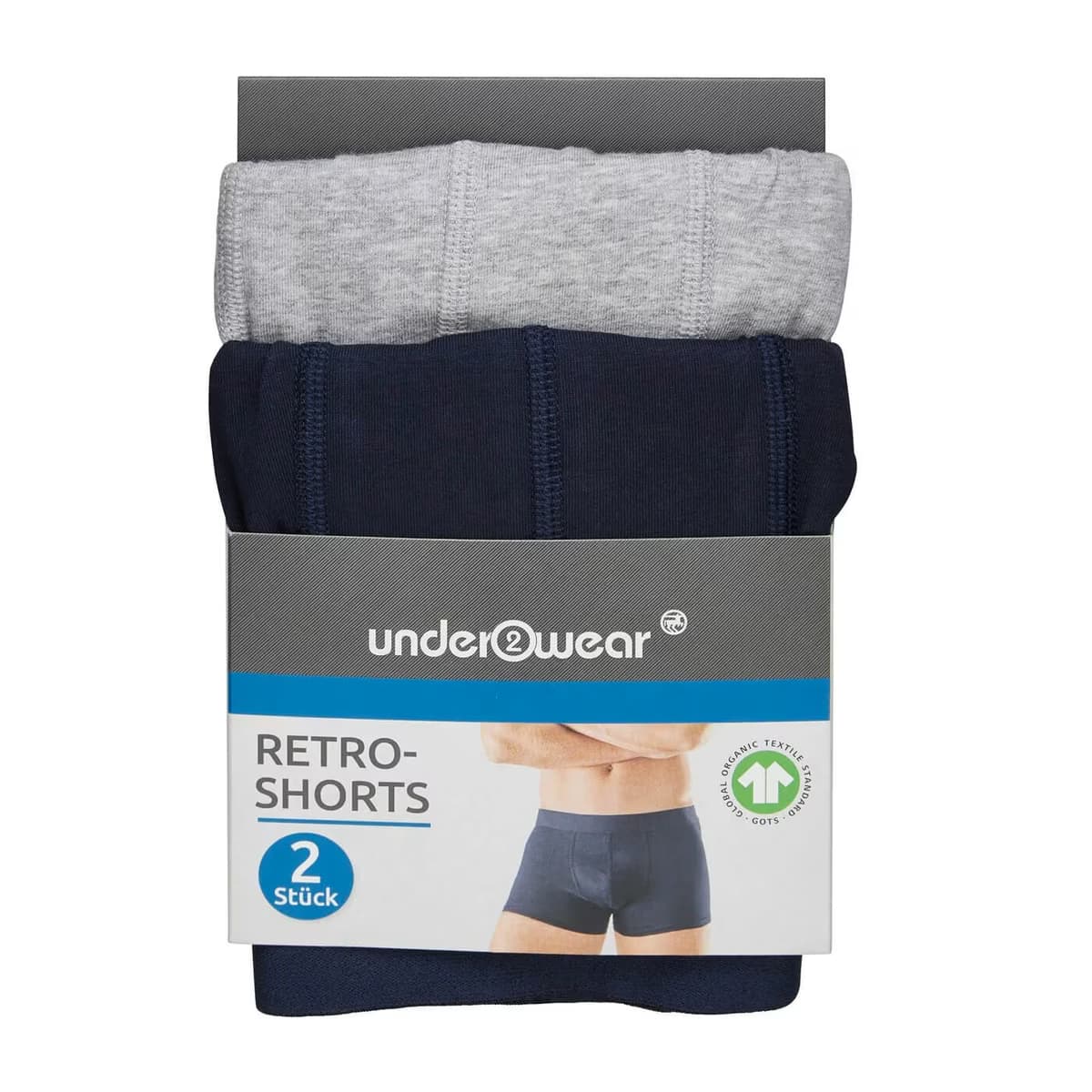 Underwear Erkek Boxer 2'li Lacivert-Gri XL Beden