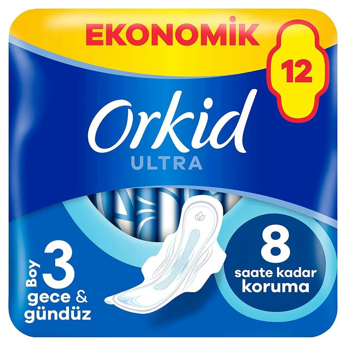 Orkid Ultra Extra Hijyenik Ped Gece Ekonomik Paket 12'li