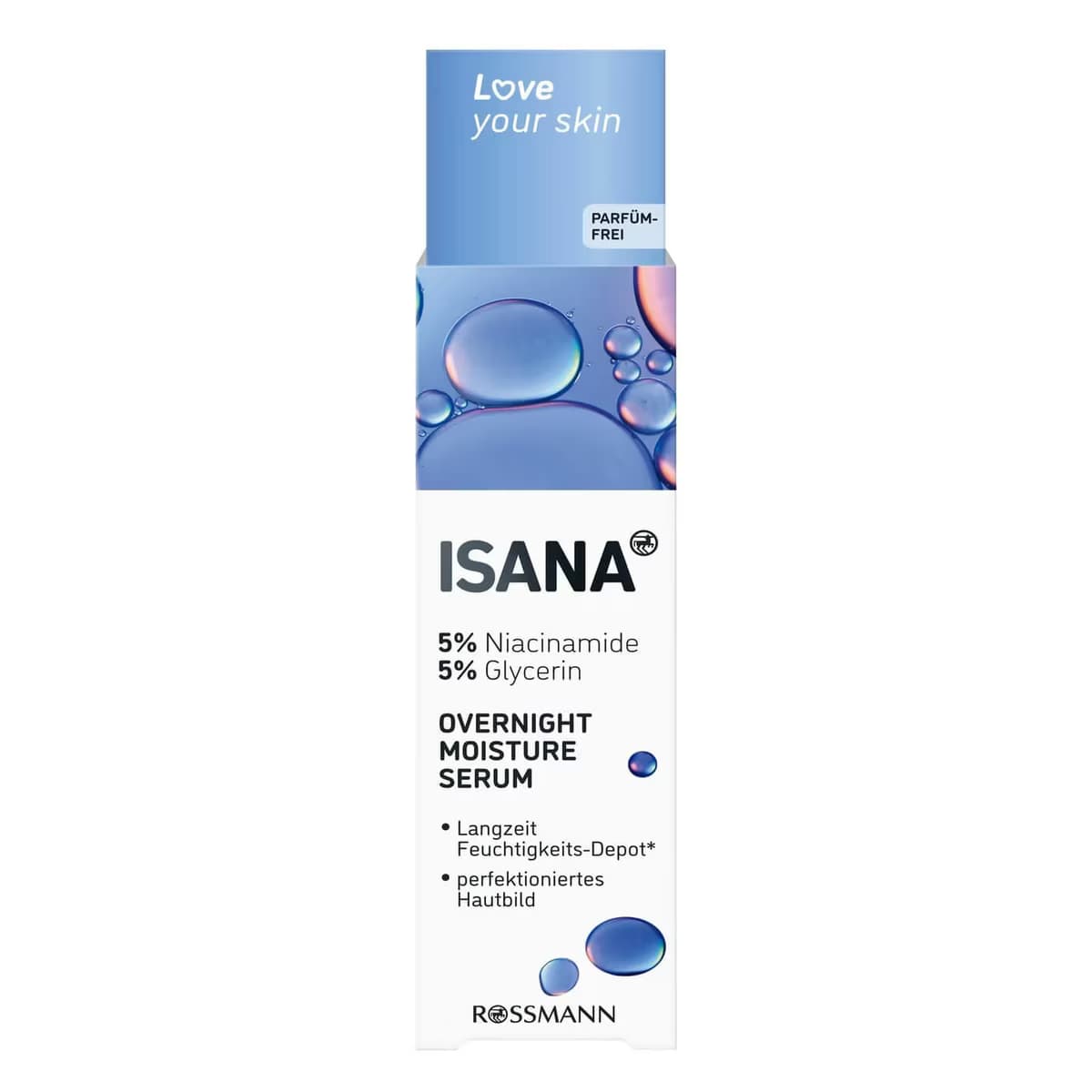 Isana Love Your Skin Serum Overnight Niacinamide Gliser 30 ml