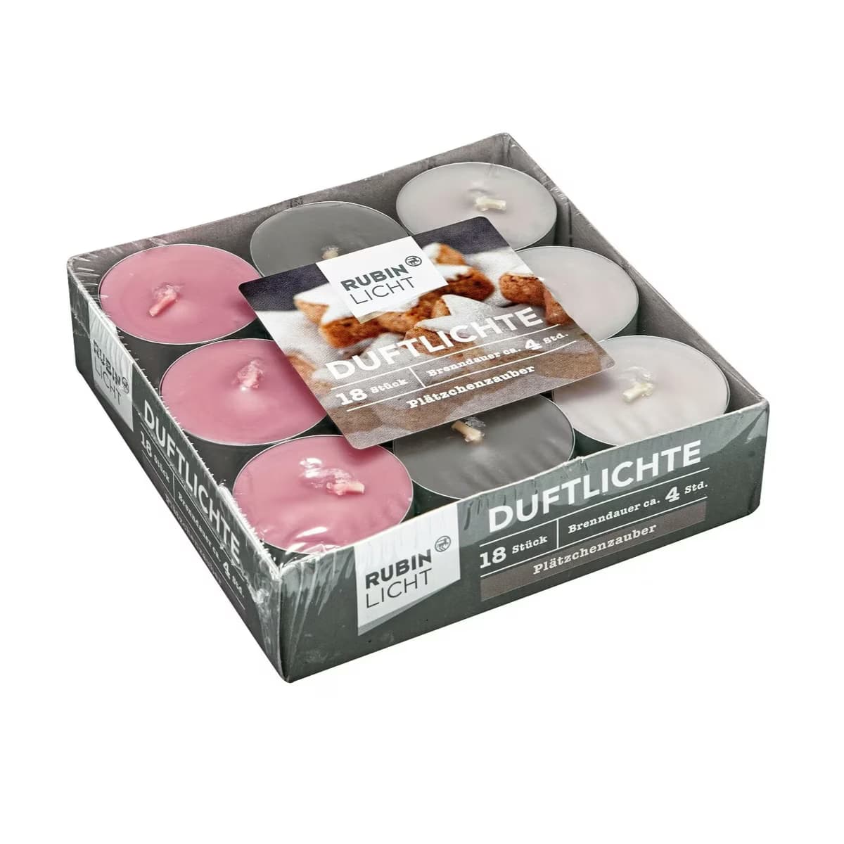 Rubin Licht Tealight Kokulu Kurabiye Büyüsü 18'li