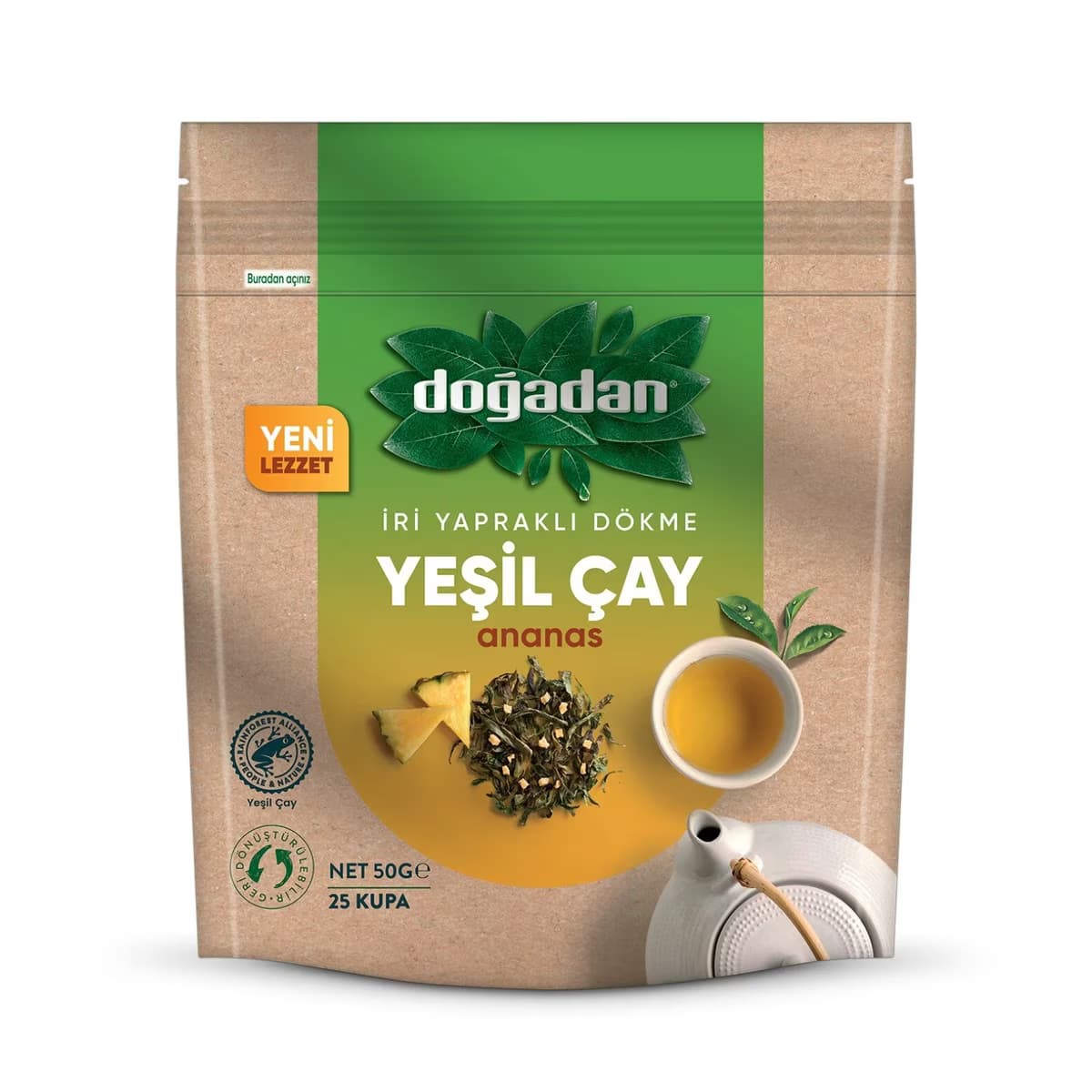Dogadan Dökme Yeşil Çay Açai Ananas 50 gr