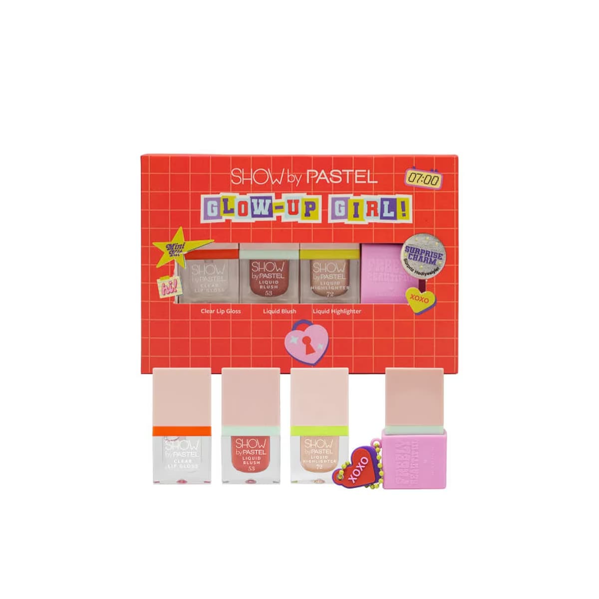 Show by Pastel Mini Makyaj Kiti Blush & Highlighter & Lip Gloss Glow up Girl - Xoxo