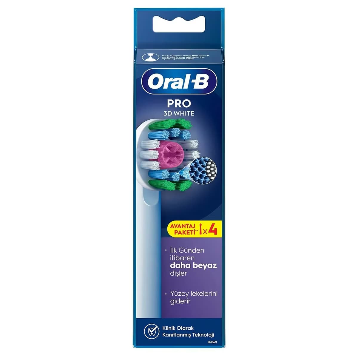 Oral-B Şarjlı Diş Fırçası Yedek Başlığı 3D White X-Filament 4 Adet