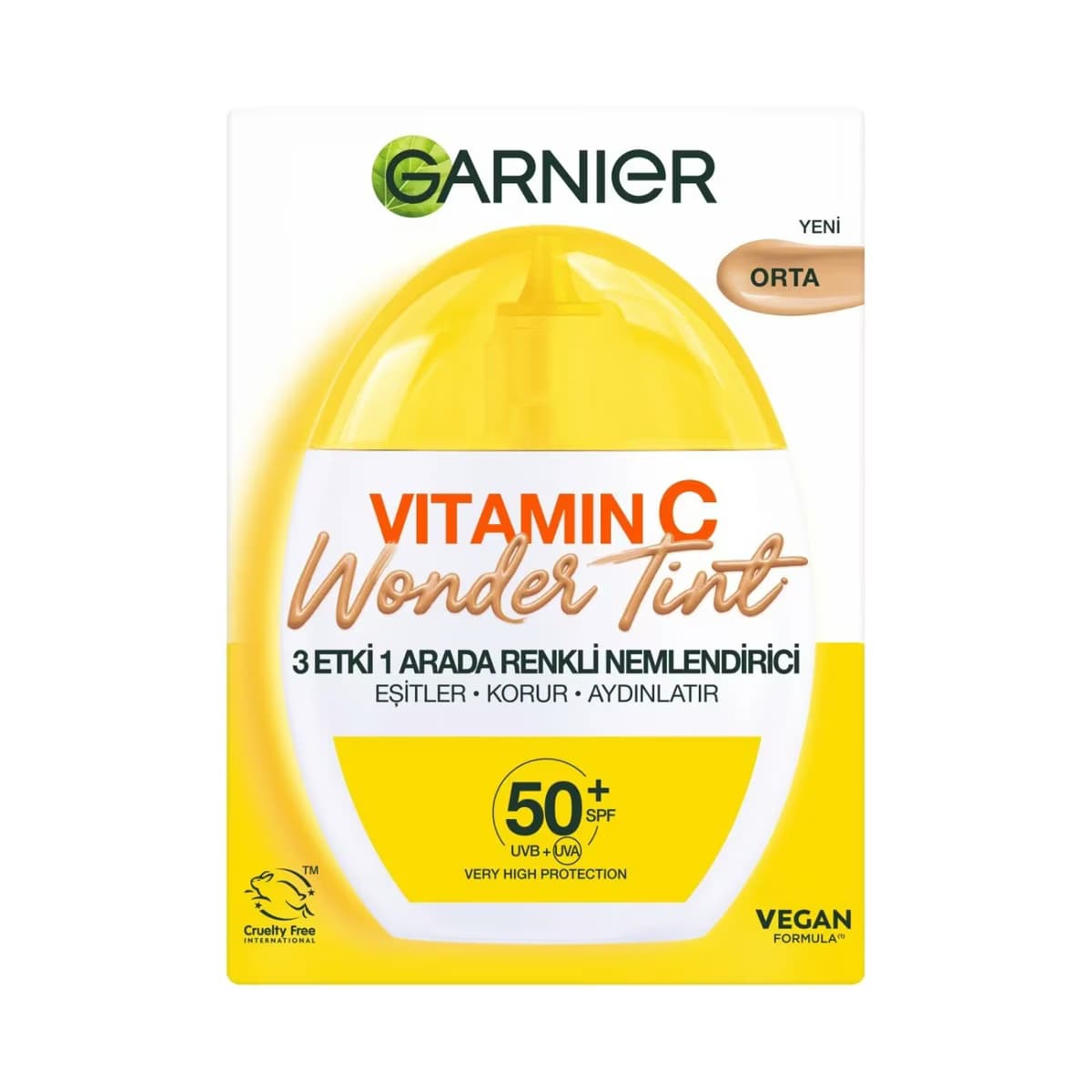 Garnier C Vitamini Wonder Tint 3 Etki 1 Arada Renkli Nemlendirici Orta Ton SPF50 40 ml